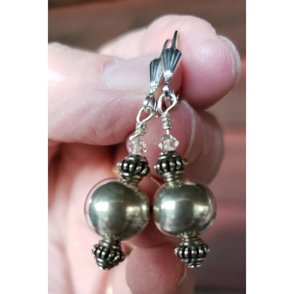 Sterling Silver Lever back Earrings, Swarovski Crystal, Handmade Earring